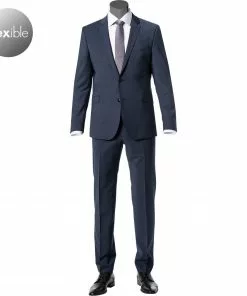 Strellson Anzug Allen-Mercer 30018469+470/412 Slim Fit, Woll-Stretch, Dunkelblau meliert, Dunkelblau