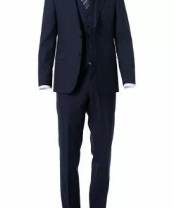 OSCAR JACOBSON Anzug 31008515+4428515+5115/215 Anzug mit Weste, Wolle, Dunkelblau, Blau