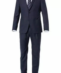 Windsor Anzug 30017445+16526+16540/410 Anzug Garon-Santio, Shaped Fit, Wolle, Nachtblau meliert, Marine