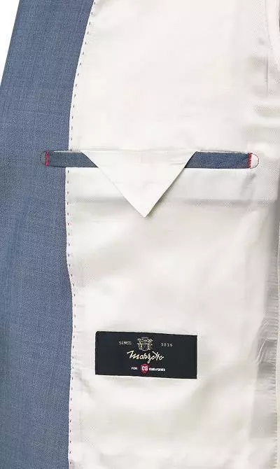 CG Anzug 80-140S0/424002+430013+139N1/441043/61 Anzug mit Weste, Slim Fit, Schurwolle, Rauchblau, Hellblau 9 CG Anzug 80-140S0/424002+430013+139N1/441043/61 Anzug mit Weste, Slim Fit, Schurwolle, Rauchblau, Hellblau – Bild 7