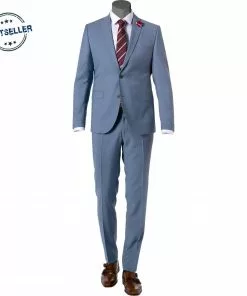 CG Anzug 80-140S0/424002+430013/61 Slim Fit, Schurwolle, Rauchblau , Hellblau