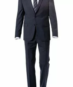 DIGEL Anzug Damian-S/Per-V 99605/121058+111066/21 Modern Fit, Schurwoll-Stretch wasserabweisend, Dunkelblau, Blau