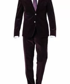 BOSS Cordanzug Nold/Banks 50417843+50417904/507 Anzug Nold-Banks, Slim Fit, Aubergine