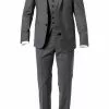 JOOP! Anzug 30003099+30003106+30003110/042 Anzug mit Weste, Slim Fit, Woll-Stretch, Steingrau meliert, Steingrau