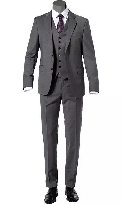 JOOP! Anzug 30003099+30003106+30003110/042 Anzug mit Weste, Slim Fit, Woll-Stretch, Steingrau meliert, Steingrau 3 JOOP! Anzug 30003099+30003106+30003110/042 Anzug mit Weste, Slim Fit, Woll-Stretch, Steingrau meliert, Steingrau