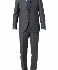 EDUARD DRESSLER Anzug Sean-Jim 10S11/5B31/24 Shaped Fit, Schurwolle Super110, Anthrazit kariert, Dunkelgrau