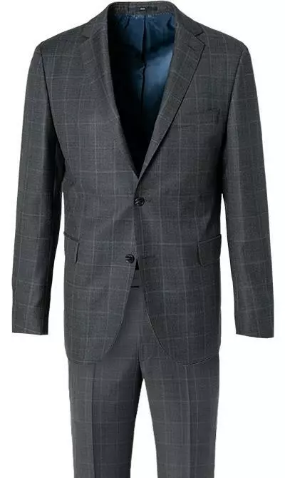 EDUARD DRESSLER Anzug Sean-Jim 10S11/5B31/24 Shaped Fit, Schurwolle Super110, Anthrazit kariert, Dunkelgrau 4 EDUARD DRESSLER Anzug Sean-Jim 10S11/5B31/24 Shaped Fit, Schurwolle Super110, Anthrazit kariert, Dunkelgrau – Bild 2