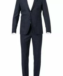 KARL LAGERFELD Anzug 155280+255001/10/592077/690 Flanell-Stretch, Dunkelblau gemustert, Blau