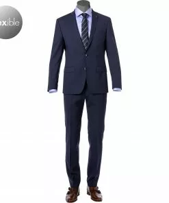 ROY ROBSON Anzug 050351295400+1295400/A410 Slim Fit, Schurwoll-Stretch wasserabweisend, Dunkelblau meliert, Dunkelblau