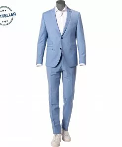 CG Anzug Cliff-Cedric 30-031S0/423622+433063/61 Slim Fit, Schurwoll-Stretch, Hellblau meliert, Hellblau