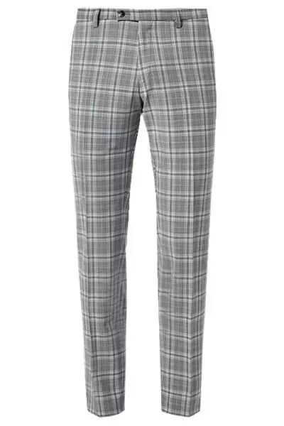 CG Hose Cedric 90-143S3/433063/81 Slim Fit, Schurwolle, Steingrau kariert, Grau-hellblau 4 CG Hose Cedric 90-143S3/433063/81 Slim Fit, Schurwolle, Steingrau kariert, Grau-hellblau – Bild 2