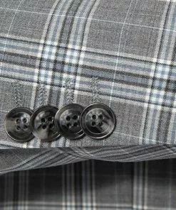 CG Anzug Caden-Cedric 90-143S3/423712+433063/81 Slim Fit, Schurwoll-Stretch, Steingrau kariert, Grau-hellblau -Anzüge & Westen Geschäft 335845 norm4