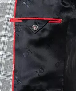 CG Anzug Caden-Cedric 90-143S3/423712+433063/81 Slim Fit, Schurwoll-Stretch, Steingrau kariert, Grau-hellblau -Anzüge & Westen Geschäft 335845 norm5