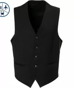 Carl Gross Weste TRF-Till 30-031S0/342043/90 Regular Fit, Schurwoll-Stretch, Schwarz