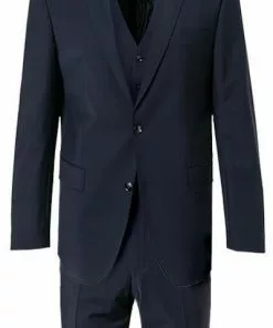 Carl Gross Anzug 30-031S0/325031+342043+338343/62 Reise-Anzug mit Weste, Regular Fit, Schurwoll-Stretch, Dunkelblau , Dunkelblau -Anzüge & Westen Geschäft 335889 norm2