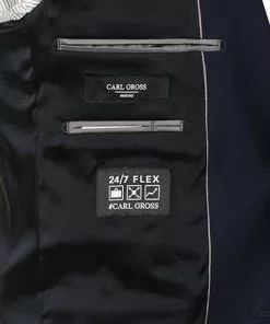 Carl Gross Anzug 30-031S0/325031+342043+338343/62 Reise-Anzug mit Weste, Regular Fit, Schurwoll-Stretch, Dunkelblau , Dunkelblau -Anzüge & Westen Geschäft 335889 norm7