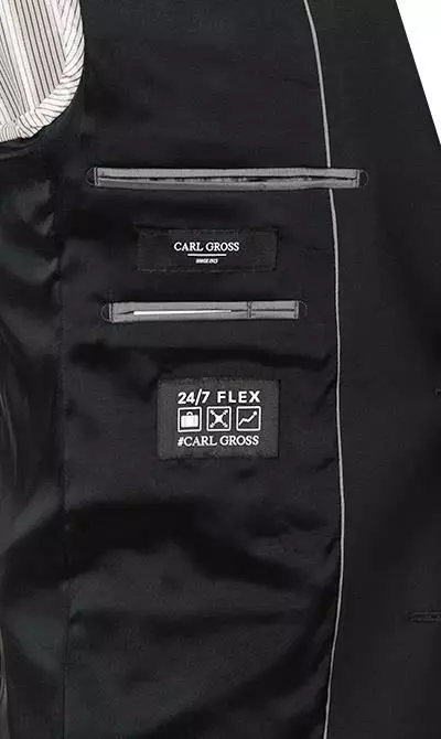 Carl Gross Anzug 30-031S0/325031+338343/90 Reise-Anzug, Regular Fit, Schurwoll-Stretch, Schwarz 9 Carl Gross Anzug 30-031S0/325031+338343/90 Reise-Anzug, Regular Fit, Schurwoll-Stretch, Schwarz – Bild 7
