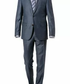 Carl Gross Anzug 40-016N0/324972+339603/62 Schurwolle, Jeansblau meliert, Jeansblau