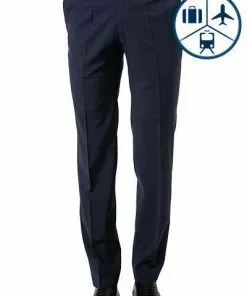 BALDESSARINI Hose 17050/000/08829/6300 Modern Fit, Schurwolle, Nachtblau kariert, Nachtblau