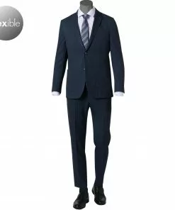 Pierre Cardin Anzug 42288+72534/810/94325/3250 Modern Fit, Mikrofaser wasserabweisend, Navy gestreift, Dunkelblau