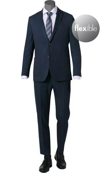 Pierre Cardin Anzug 42288+72534/810/94325/3250 Modern Fit, Mikrofaser wasserabweisend, Navy gestreift, Dunkelblau 4 Pierre Cardin Anzug 42288+72534/810/94325/3250 Modern Fit, Mikrofaser wasserabweisend, Navy gestreift, Dunkelblau – Bild 2