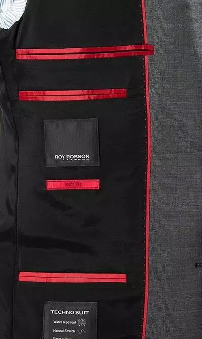 ROY ROBSON Anzug S00050561004400+295400/A020 Slim Fit, Schurwolle Super100 wasserabweisend, Grau meliert, Grau 8 ROY ROBSON Anzug S00050561004400+295400/A020 Slim Fit, Schurwolle Super100 wasserabweisend, Grau meliert, Grau – Bild 6