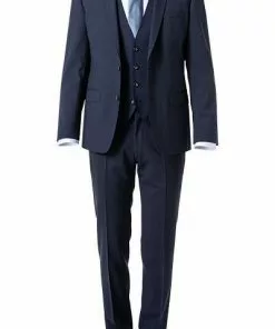 ROY ROBSON Anzug 050351594900+1704100+1295400/A410 Anzug mit Weste, Slim Fit, Schurwolle wasserabweisend, Dunkelblau meliert, Dunkelblau