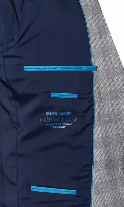 Pierre Cardin Anzug 42255+72238/810/94419/2900 Modern Fit, Mikrofaser, Hellgrau kariert, Silbergrau 9 Pierre Cardin Anzug 42255+72238/810/94419/2900 Modern Fit, Mikrofaser, Hellgrau kariert, Silbergrau – Bild 7