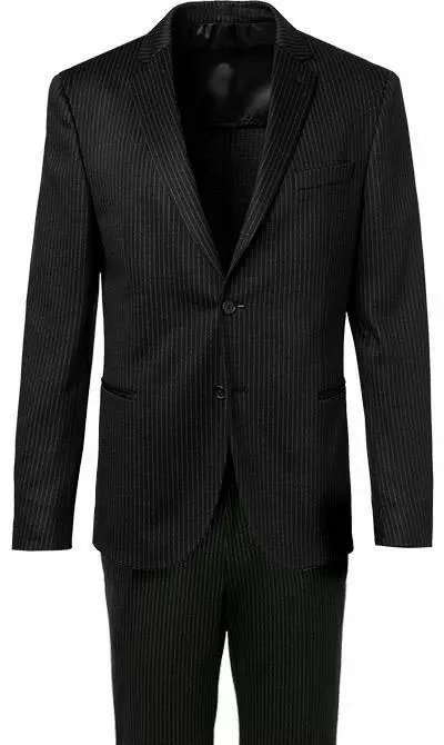 BOSS Anzug Norwin/Banks 50427198+50427205/001 Anzug Norwin-Banks, Slim Fit, Schurwolle, Schwarz gestreift, Schwarz 5 BOSS Anzug Norwin/Banks 50427198+50427205/001 Anzug Norwin-Banks, Slim Fit, Schurwolle, Schwarz gestreift, Schwarz – Bild 3