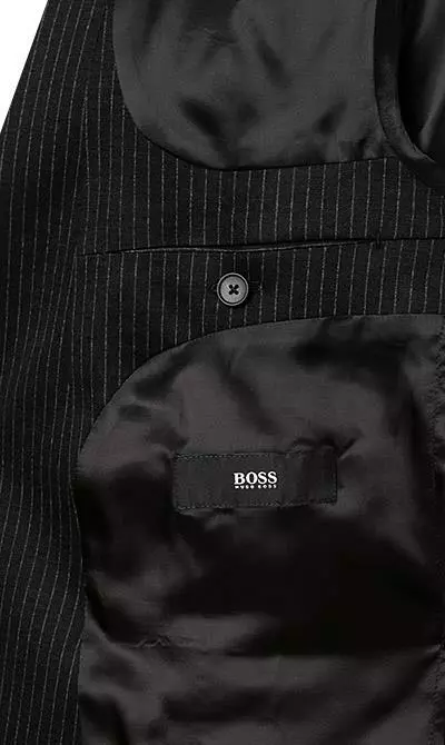 BOSS Anzug Norwin/Banks 50427198+50427205/001 Anzug Norwin-Banks, Slim Fit, Schurwolle, Schwarz gestreift, Schwarz 8 BOSS Anzug Norwin/Banks 50427198+50427205/001 Anzug Norwin-Banks, Slim Fit, Schurwolle, Schwarz gestreift, Schwarz – Bild 6