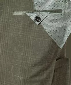 EDUARD DRESSLER Anzug 55002/6421+01/3315/67 Shaped Fit, Schurwolle-Leinen halbgefüttert, Khaki meliert, Khaki -Anzüge & Westen Geschäft 339760 norm5