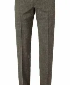 EDUARD DRESSLER Anzug 55002/6421+01/3315/67 Shaped Fit, Schurwolle-Leinen halbgefüttert, Khaki meliert, Khaki -Anzüge & Westen Geschäft 339760 norm7