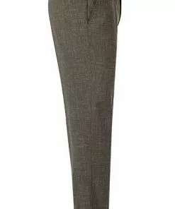 EDUARD DRESSLER Anzug 55002/6421+01/3315/67 Shaped Fit, Schurwolle-Leinen halbgefüttert, Khaki meliert, Khaki -Anzüge & Westen Geschäft 339760 norm8