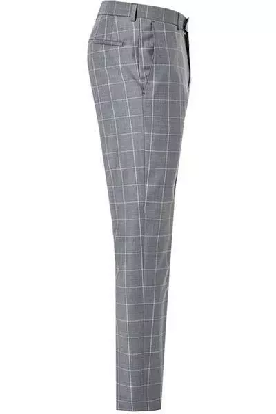Strellson Hose Mercer 30020634/035 Slim Fit, Schurwolle, Hellgrau kariert , Hellgrau 5 Strellson Hose Mercer 30020634/035 Slim Fit, Schurwolle, Hellgrau kariert , Hellgrau – Bild 3