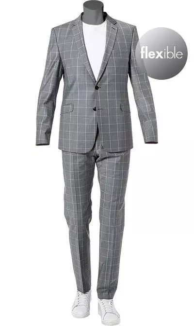 Strellson Anzug Allen-Mercer 30020633+634/035 Slim Fit, Schurwoll-Stretch, Hellgrau kariert, Hellgrau 3 Strellson Anzug Allen-Mercer 30020633+634/035 Slim Fit, Schurwoll-Stretch, Hellgrau kariert, Hellgrau