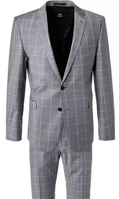 Strellson Anzug Allen-Mercer 30020633+634/035 Slim Fit, Schurwoll-Stretch, Hellgrau kariert, Hellgrau 4 Strellson Anzug Allen-Mercer 30020633+634/035 Slim Fit, Schurwoll-Stretch, Hellgrau kariert, Hellgrau – Bild 2