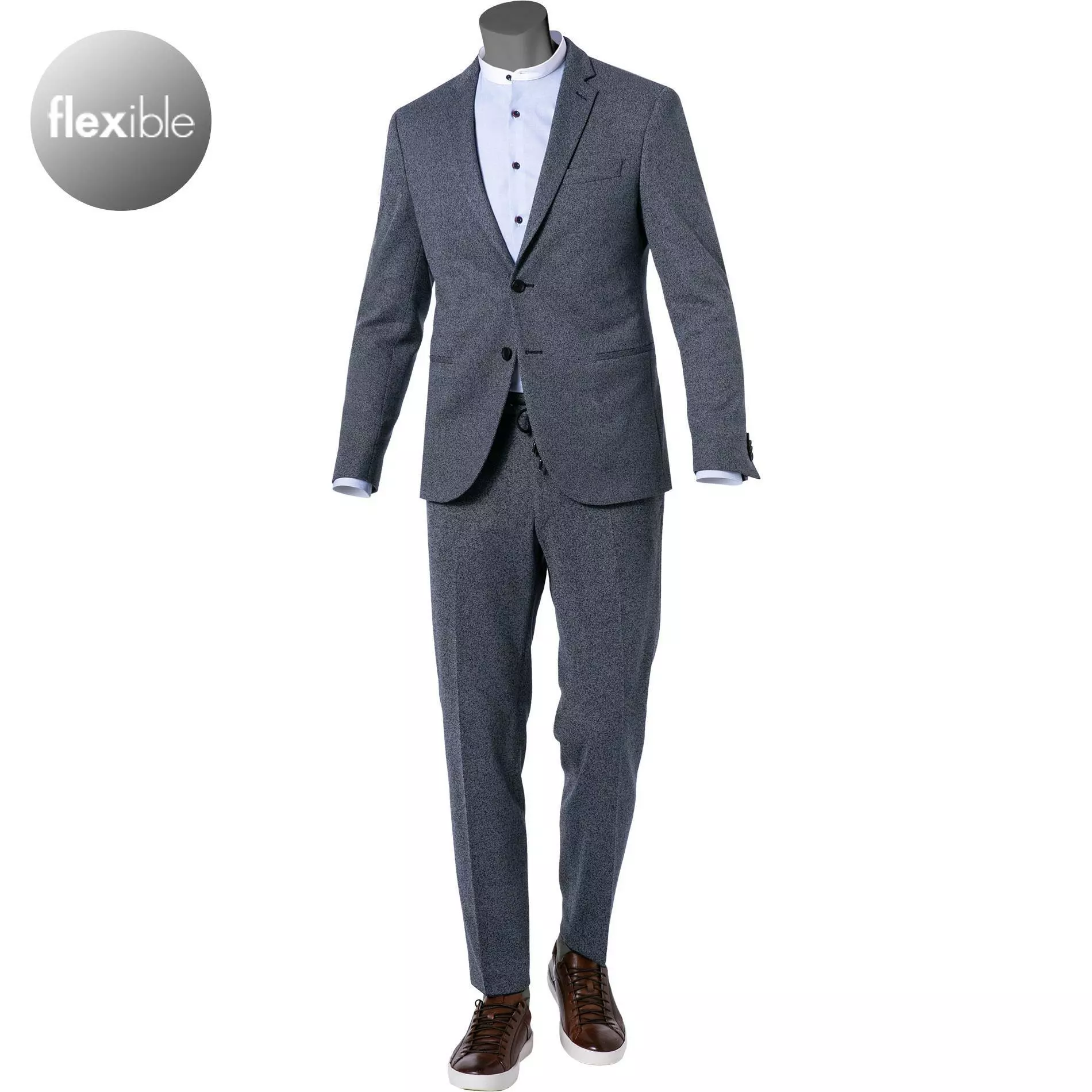 BOSS Anzug Norwin/Banks 50427078/7089/407 Anzug Norwin-Banks, Slim Fit, Jersey, Dunkelblau meliert, Dunkelblau 3 BOSS Anzug Norwin/Banks 50427078/7089/407 Anzug Norwin-Banks, Slim Fit, Jersey, Dunkelblau meliert, Dunkelblau