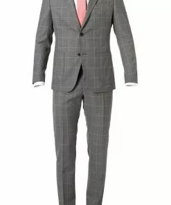 Windsor Anzug Garon+Santio 30019703+30019518/030 Anzug Garon-Santio, Shaped Fit, Schurwolle, Grau kariert, Grau
