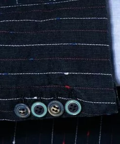 BOB Anzug DRESS383A+B T383/rosso Baumwolle-Leinen halbgefüttert, Navy-rot gestreift -Anzüge & Westen Geschäft 345950 norm4