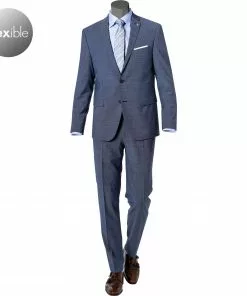 Pierre Cardin Anzug 52261+72240/810/75231/3350 Regular Fit, Schurwoll-Stretch Futureflex, Blau meliert, Blau