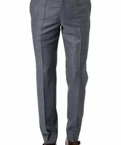 EDUARD DRESSLER Hose Jeff 00720/3B25/41 Shaped Fit, Schurwolle Super110, Dunkelblau meliert, Graublau