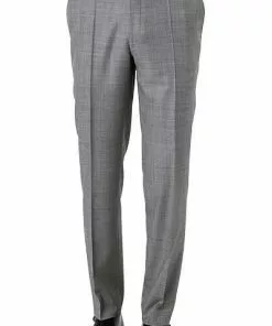 EDUARD DRESSLER Hose Jeff 00720/3B25/15 Shaped Fit, Schurwolle Super110, Grau meliert, Grau