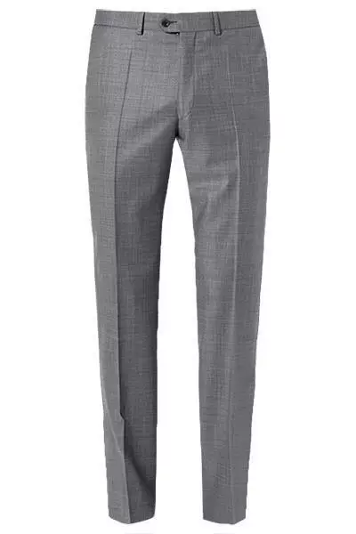 EDUARD DRESSLER Hose Jeff 00720/3B25/15 Shaped Fit, Schurwolle Super110, Grau meliert, Grau 4 EDUARD DRESSLER Hose Jeff 00720/3B25/15 Shaped Fit, Schurwolle Super110, Grau meliert, Grau – Bild 2