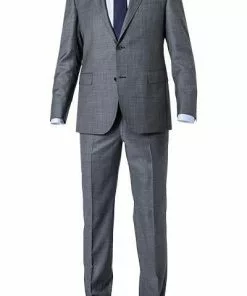 EDUARD DRESSLER Anzug 00720/6B01+3B25/41 Shaped Fit, Schurwolle Super110, Graublau meliert, Graublau