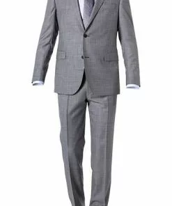 EDUARD DRESSLER Anzug 00720/6B01+3B25/15 Shaped Fit, Schurwolle Super110, Grau meliert, Grau
