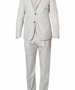 BOSS Anzug Nolvay-Pero 50433784+795/102 Slim Fit, Baumwolle ungefüttert, Ecru, Hellbeige