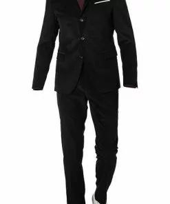 JOOP! Anzug Haspar-Bloom 30023023/001 Slim Fit, Cord, Schwarz