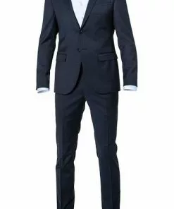 JOOP! Anzug Damon/Gun 30024804+30024806/420 Anzug Damon-Gun, Extra Slim Fit, Schurwoll-Stretch, Dunkelblau meliert, Dunkelblau