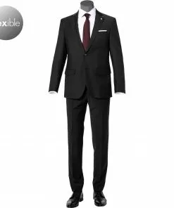 Pierre Cardin Anzug 52253+72240/810/14001/2000 Regular Fit, Schurwoll-Stretch Futureflex, Schwarz