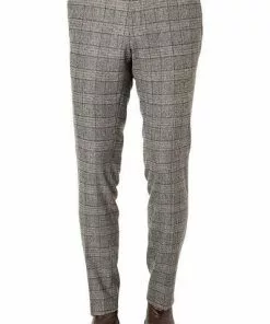 Carl Gross Hose Tomte 02-003S3/139333/71 Modern Fit, Wolle, Braun kariert, Braun